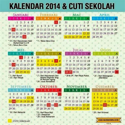 Kalendar 2014 Dan Cuti Malaysia 2014
