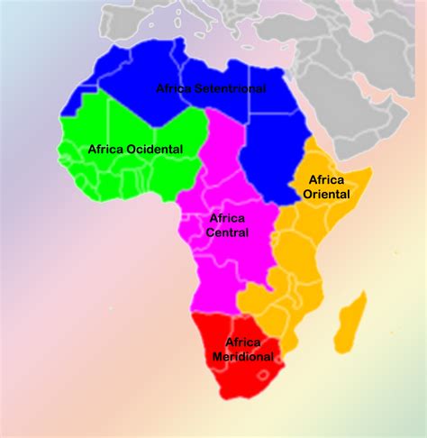 Mapas Continente Africano Divididos Em RegiÕes