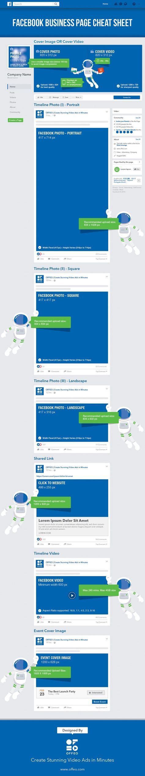 Facebook Cheat Sheet Business Pages Updated Offeo Facebook Cheat