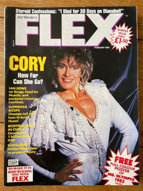 Flex Bodybuilding Magazine February 1986 Cover Cory Everson Ms Olympia And Poster £5 50 Picclick Uk