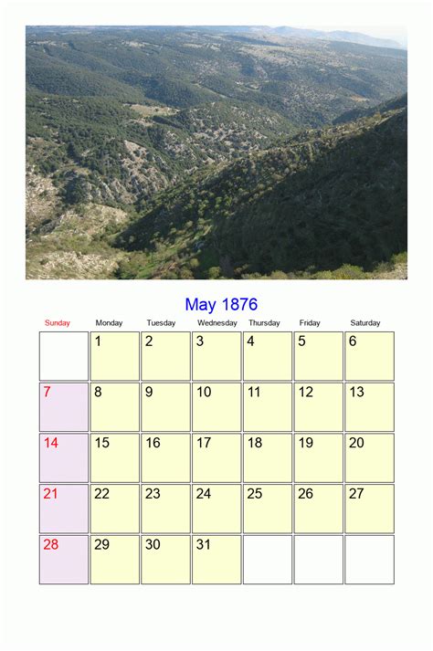 May 1876 Roman Catholic Saints Calendar