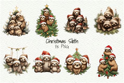 Christmas Sloth Graphic By Shammianeybee · Creative Fabrica