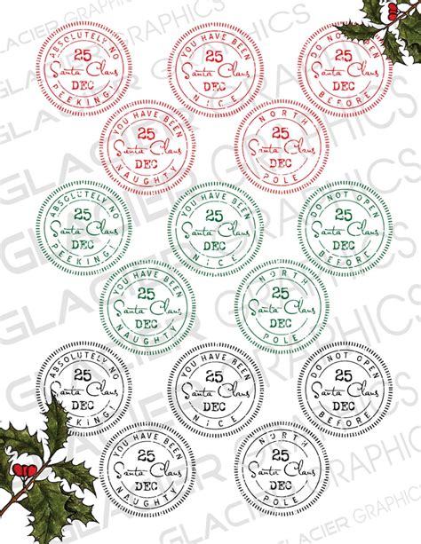 Printable Santa Christmas Postage Stamp T Labels Digital Etsy Uk