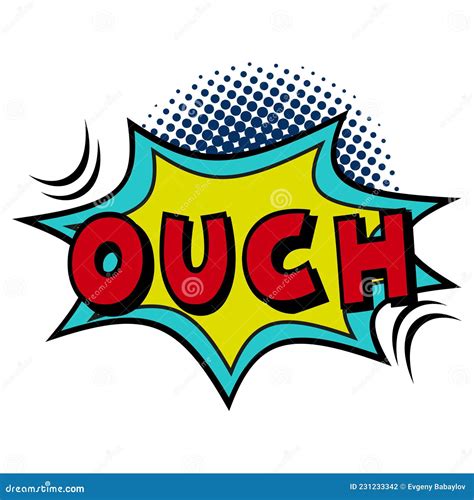 Comic Lettering Ouch On White Background Vector Stock Vector