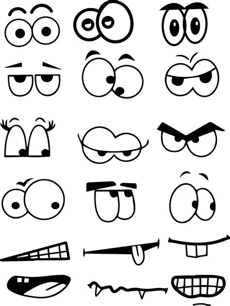 Create Own Face Cartoon Eye Mouth Coloring Page Wecoloringpage