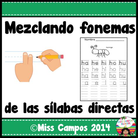 Trazando Silabas Iniciales Silabas Directas En Espanol Ideal Para