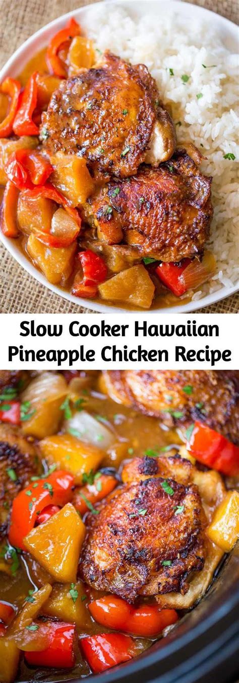 1/4 cup of brown sugar. Slow Cooker Hawaiian Pineapple Chicken with crispy chicken ...
