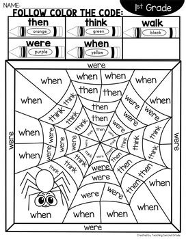 This page has resources for young readers in prek, kindergarten, and 1st grades. Halloween Coloring Sheets with 1st Grade Sight Words ...