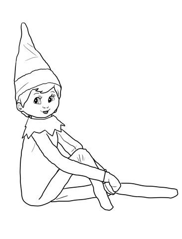 elf   shelf coloring page  printable coloring pages