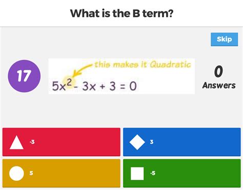 Quadratic Equations Play A Learning Game