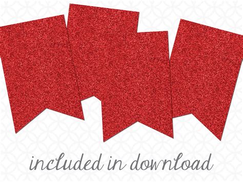 Printable Pennant Banner That Includes Entire Alphabet Red Glitter