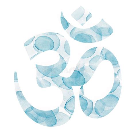 Symbol Aquarell Om Aum Stockbild Bild Von Blau Töne 92571355