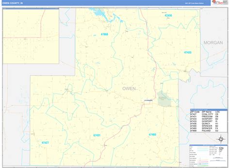 Owen County In Wall Map Basic Style By Marketmaps