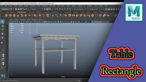 How To Modeling Table Rectangle In Maya 2018 Youtube