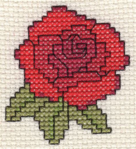 Red Rose Cross Stitch Card Kit Nicky Brunger Crafts
