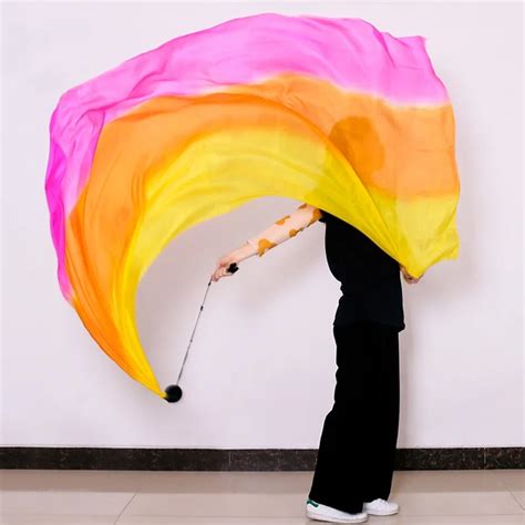 new arrival belly dance 100 silk veil poi for women sexy stage performance prop silk veils poi