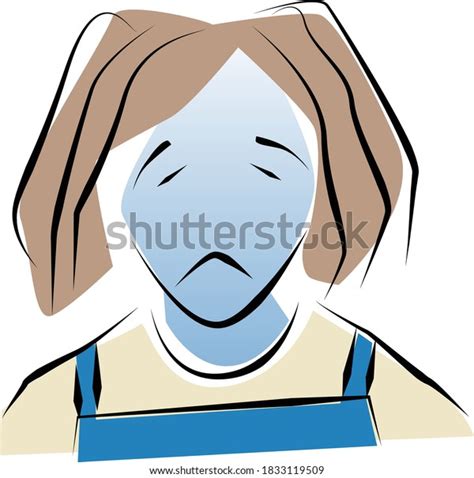 Illustration Woman Dented Depressed Apron Stock Vector Royalty Free 1833119509 Shutterstock