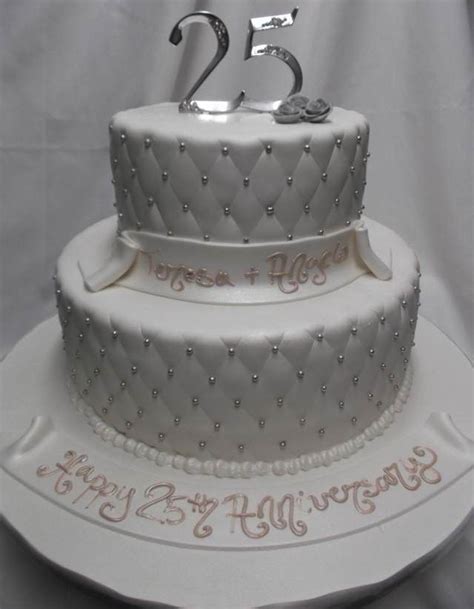 25 Años Aniversario Bodas De Plata Más Silver Wedding Anniversary Cake