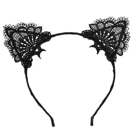 sexy lovely women fashion lace cat ears headband hair accessories black