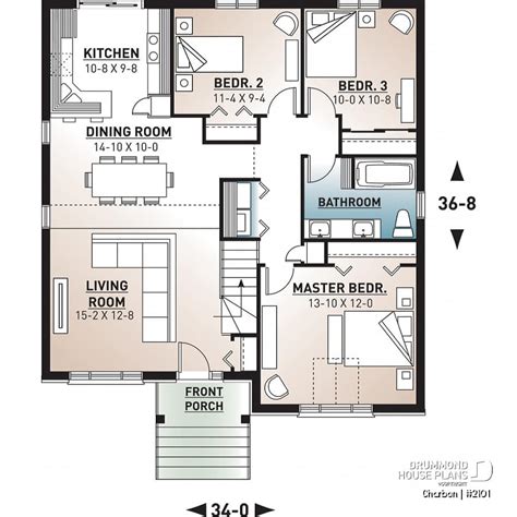 If you want a simple yet modern design, then definitely this floor plan is best for you. House plan 3 bedrooms, 1 bathrooms, 2101 | Drummond House ...