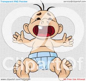 Clipart Of A White Baby Boy Crying Royalty Free Vector Illustration