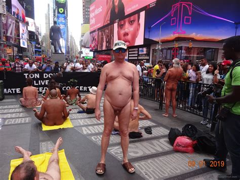 Nude In Public On Times Square New York