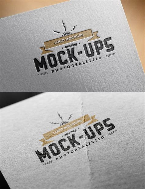 Paper Logo Mockup Free Download