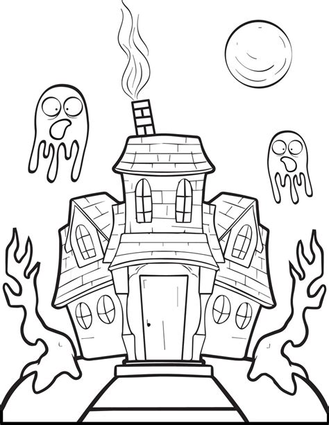 FREE Printable Halloween Haunted House Coloring Page for Kids #2 – SupplyMe