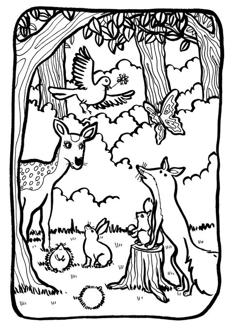 Forest Coloring Coloring Pages