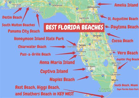 Best Beaches In Florida To Visit In Map