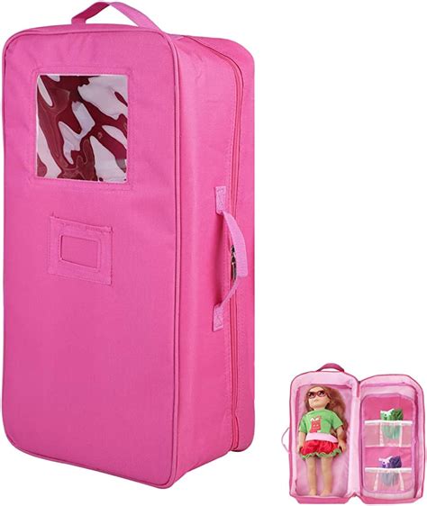 Zoylink Doll Travel Case Doll Storage Bag Portable Doll Suitcase For 18