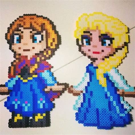 Anna And Elsa Frozen Perler Beads By Pixelpinoy Original Bead Sprite
