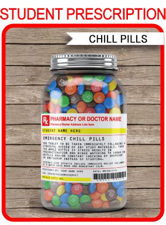8,000+ vectors, stock photos & psd files. Prescription Student Chill Pills Label template | Gag Gift Studying Exams