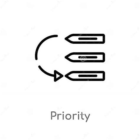 Outline Priority Vector Icon Isolated Black Simple Line Element