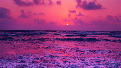 Download Wallpaper 1920x1080 Sea Sunset Horizon Surf Foam Full Hd Hdtv Fhd 1080p Hd