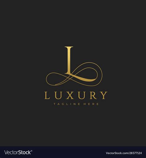 L Luxury Letter Logo Design Royalty Free Vector Image