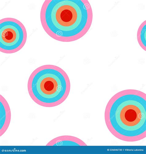 Abstract Pattern With Rainbow Circles Patterns On White Background