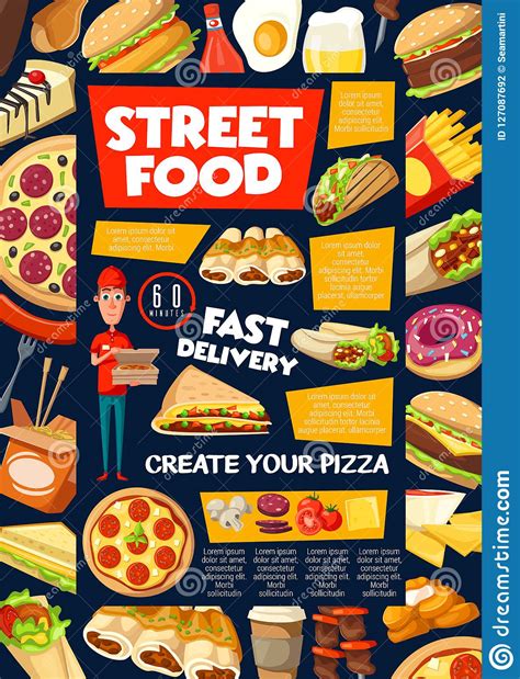 Call on 020 8050 5253 Street And Fast Food Snacks Menu, Delivery Service Stock ...