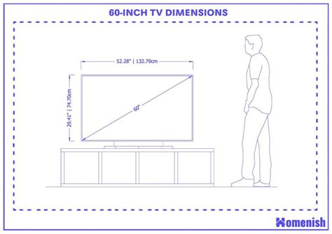 60 Inch Tv Dimensions And Guidelines With 3 Drawings Homenish