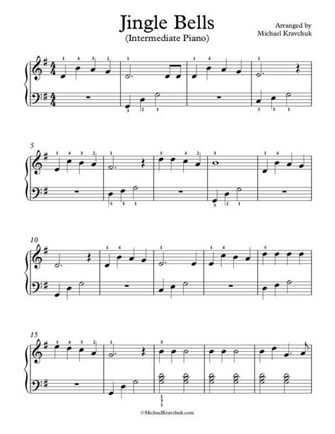 Free Piano Arrangement Sheet Music Jingle Bells Michael Kravchuk
