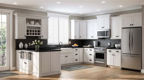 Shaker Wall Cabinets In White Kitchen The Home Depot Kitchen