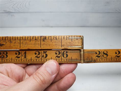 Rabone And Sons Folding Ruler Wood And Brass Metal Ruler Boxwood