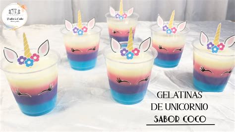 GELATINAS DE UNICORNIO EN VASITOS SABOR COCO PARA VENTA O FIESTAS