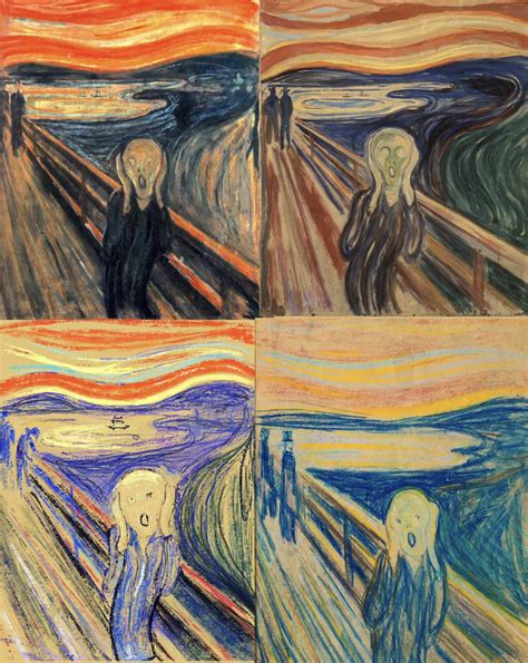 Edvard Munch The Scream 4 Versions All Four Of Edvard Munch S The