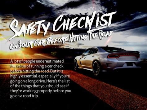 Safety Checklist On Your Car Before Hitting The Road