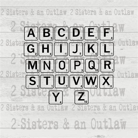 Scrabble Letters Svg Letter Tiles Svg Svg Files For Cricut Etsy