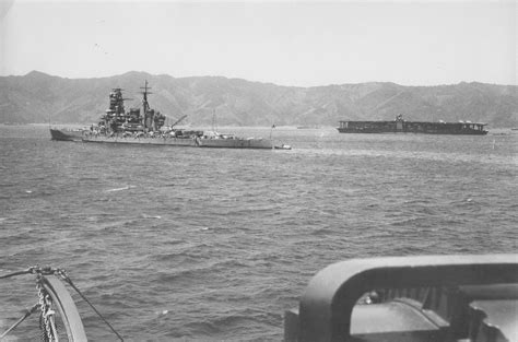 Imperial Japanese Navy Battleship Kirishima Foreground And Aircraft