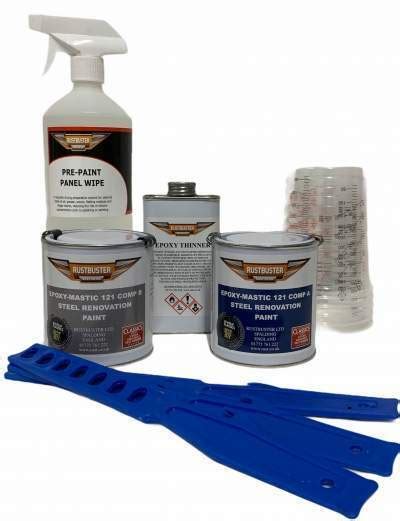 Black 125l Rustbuster Em121 Epoxy Mastic Rust Proofing Paint Car Kit