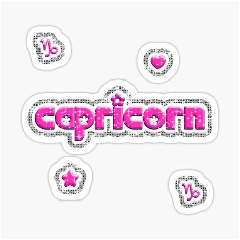 Capricorn Blingee Sticker For Sale By Discostickers Redbubble
