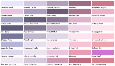 Lavender Paint Colors Chart Senour Paint Colors House Paints Colors
